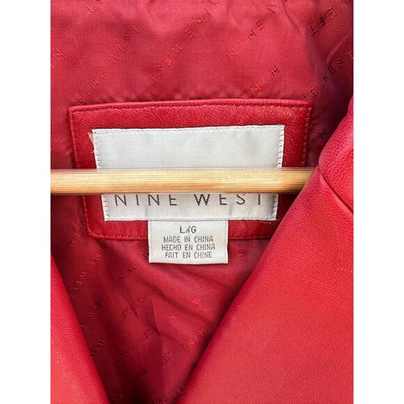 RED LEATHER JACKET blazer style - Picture 5 of 5